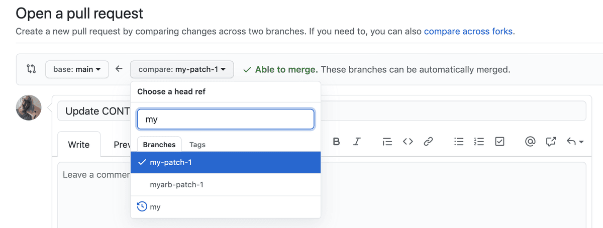 GitHub pull request inceleme ekranı
